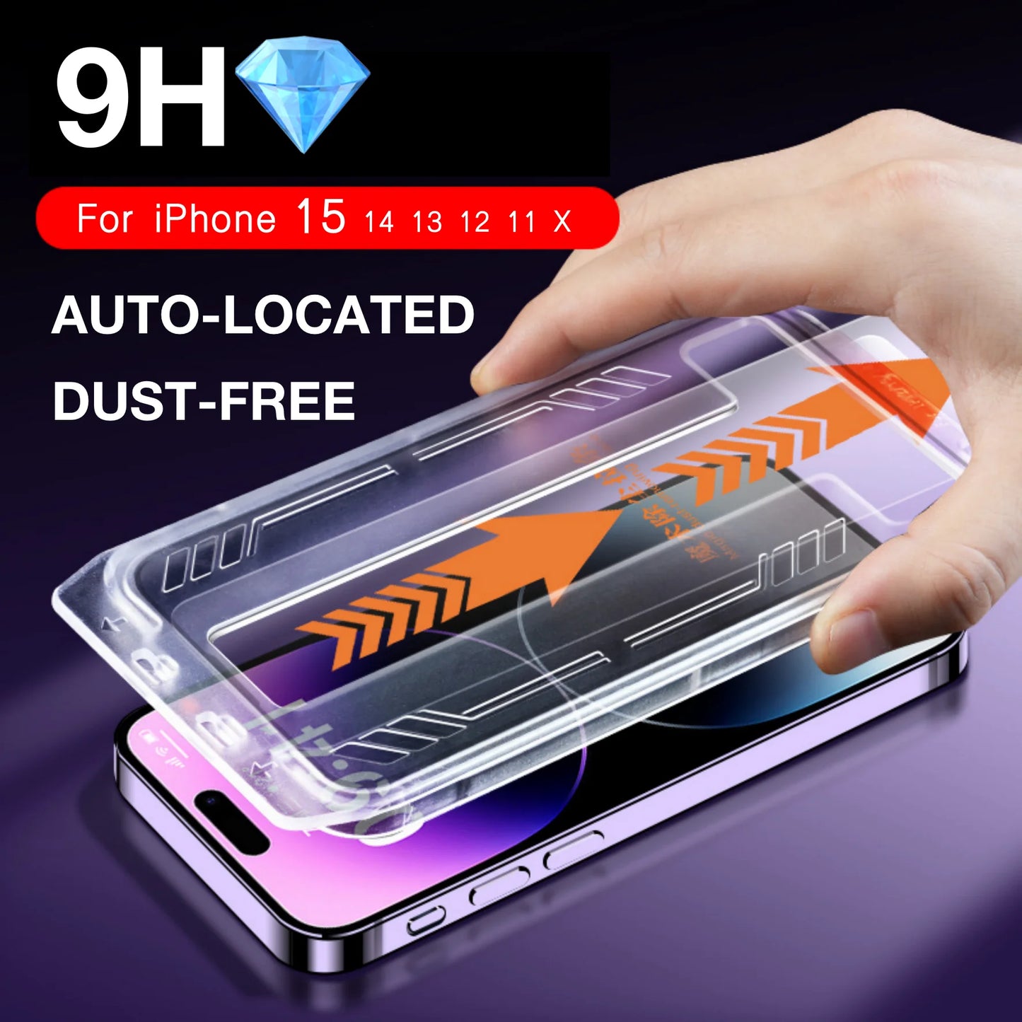 FOR  15 14 13 12 11 XR XS Pro Max plus Screen Protector Toughened Glass Phone with Install Kit Remove Explosion Magicjohn