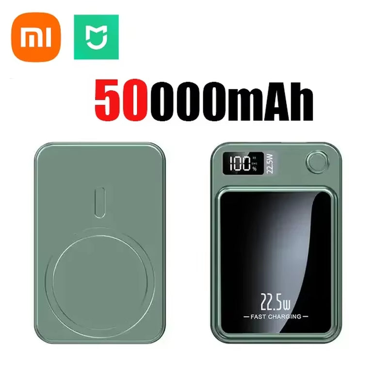 Xiaomi 100000Mah Magnetic Wireless Power Bank Fast Charger for Magsafe Portable Auxiliary Battery Pack for Iphone Huawei Samsung