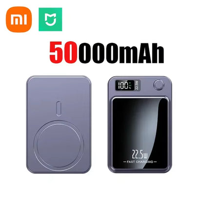 Xiaomi 100000Mah Magnetic Wireless Power Bank Fast Charger for Magsafe Portable Auxiliary Battery Pack for Iphone Huawei Samsung