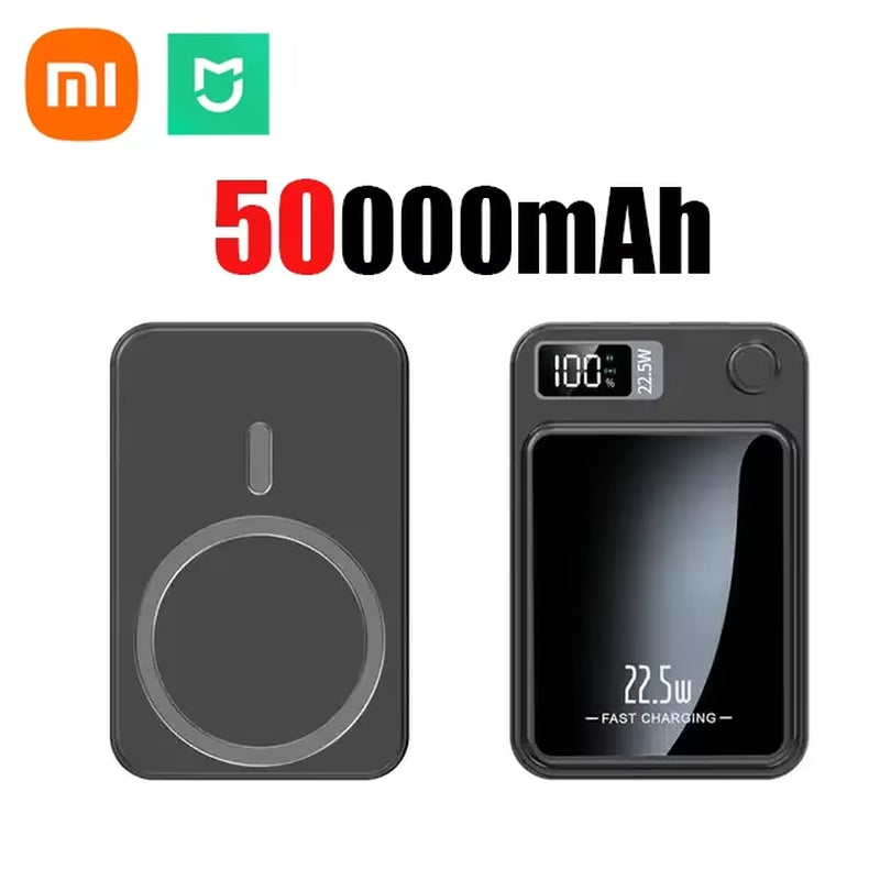 Xiaomi 100000Mah Magnetic Wireless Power Bank Fast Charger for Magsafe Portable Auxiliary Battery Pack for Iphone Huawei Samsung