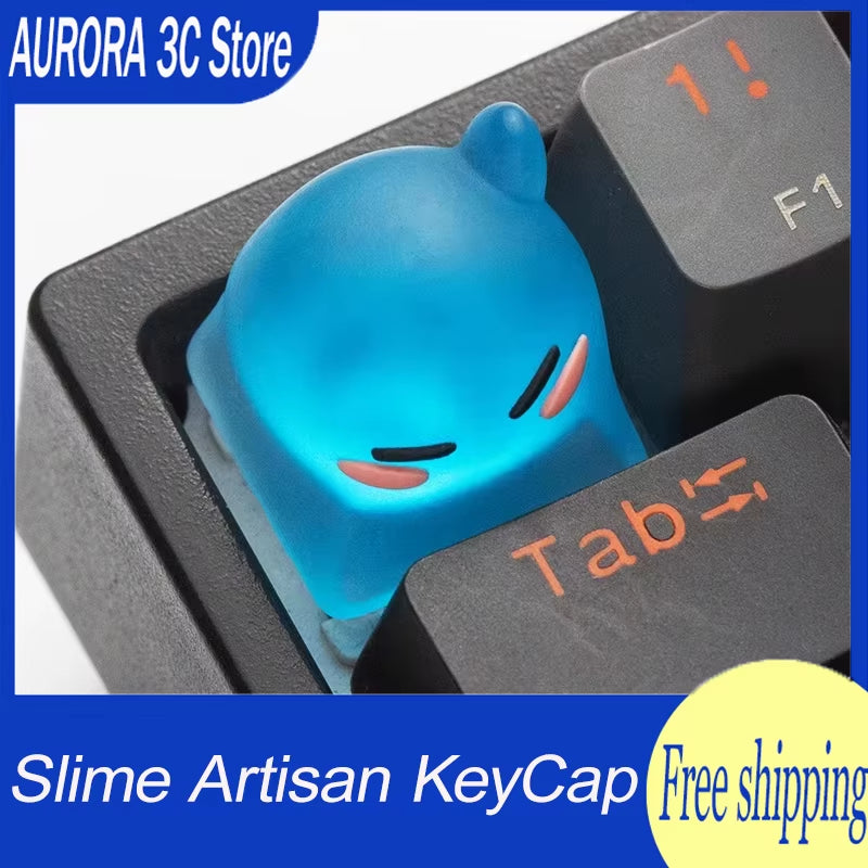 Cute Slime Artisan Keycap for Mechanical Keyboard Accessories Custom Handmade Resin Keyboard Cap Rimuru Tempest Anime Key Cap